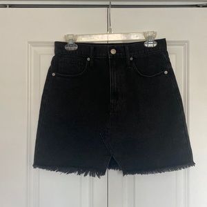 Never worn black denim Madewell skirt